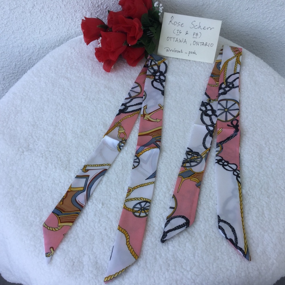 2pcs Twilly Scarves Handbag/ Handle Ribbon